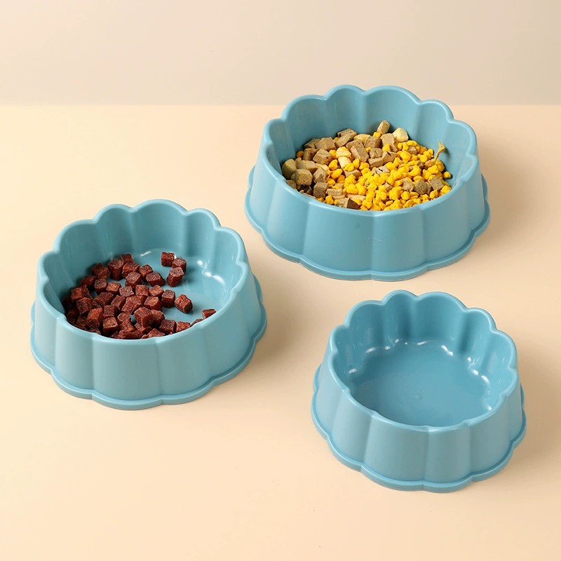 Frosted lace single petal shaped pet dog bowl