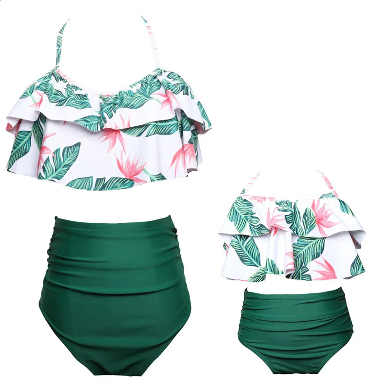 2025 Summer Mother and Daughter Bikini Swimwear Beach Bath Swimsuits Mommy and Me Clothes Matching Outfits Girls Kids Swimsuits 250319