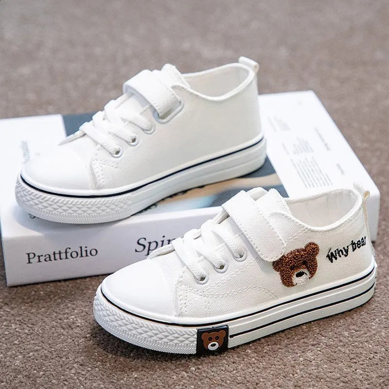Mens and Womens Shoes Spring Childrens Canvas Shoes Little Girls Casual Board Shoes Boys Sports Small White Shoes 250319