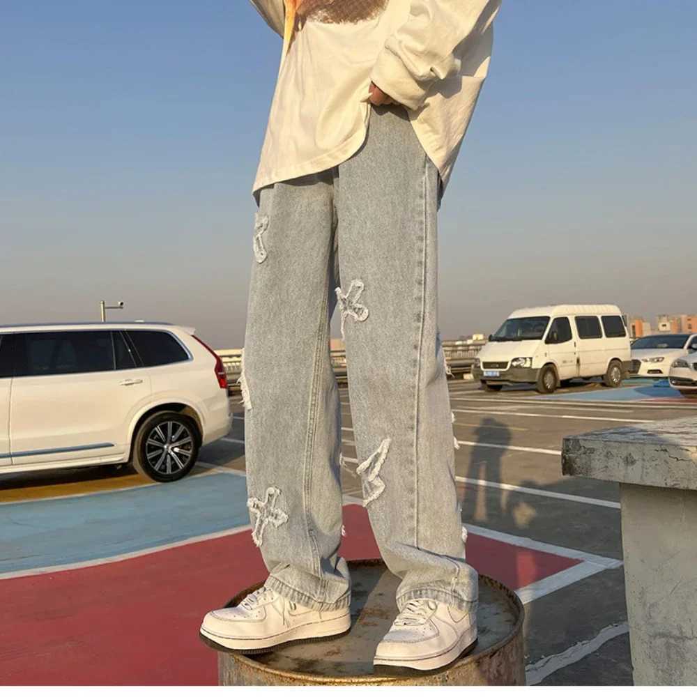High Street Loose Casual Pants Mens Jeans Denim For women Men Same Paragraph Y2k baggy pants baggy jeans cargo pants menT250319