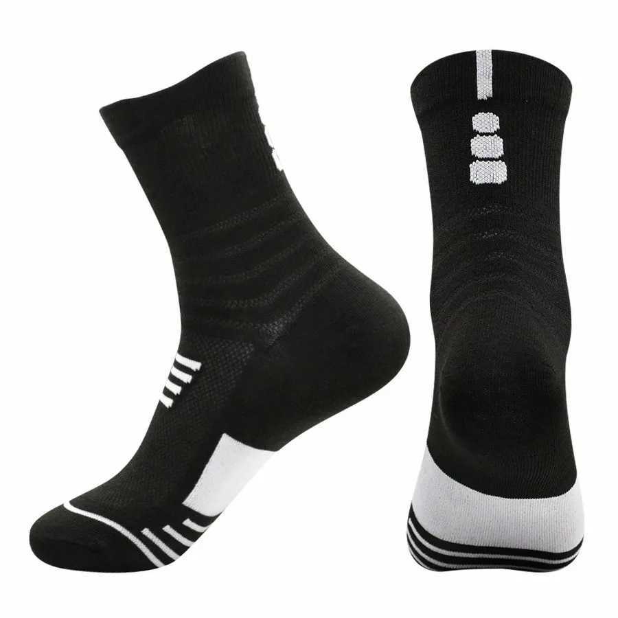 1/6 pairs of mens basketball sports socks fashionable striped sweatshirts breathable absorption running badminton couples casual socks X250319