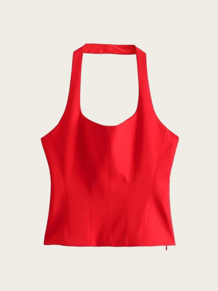 RFZA Womens Strapless Set Tank Top ONeck Side Zipper Sexy and Fashionable 250319