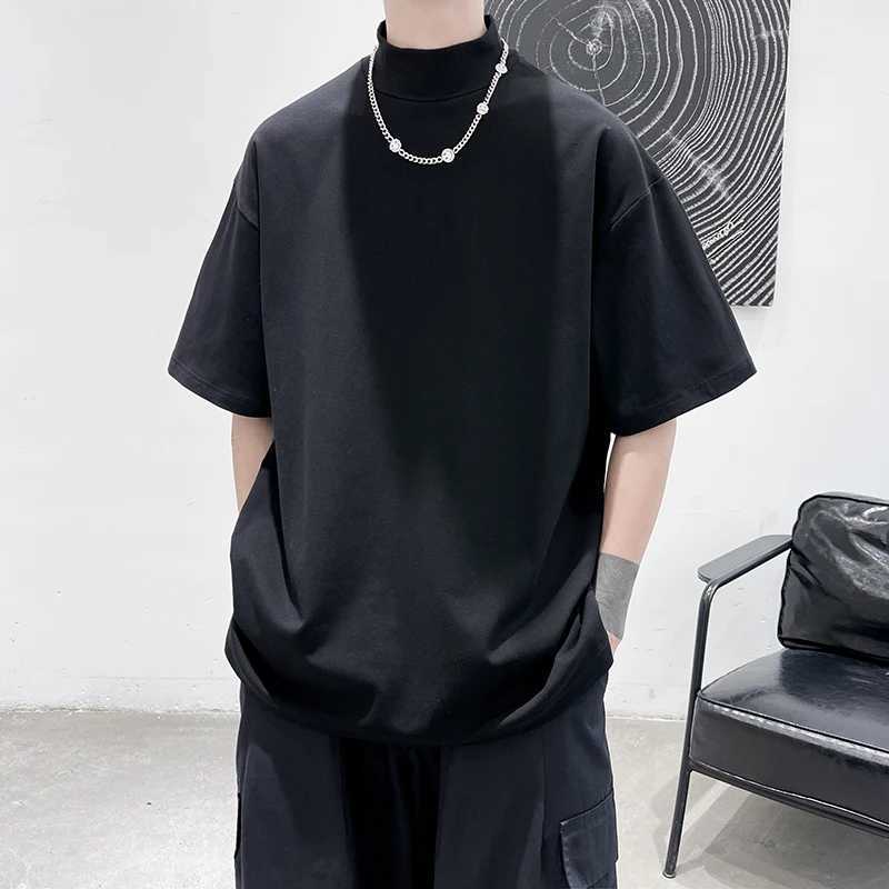 2024 Long Sleeve Mens T-shirt Solid Hip Hop Mens Super Size Mens Casual Short Sleeve Top Black/White/PurpleT250318