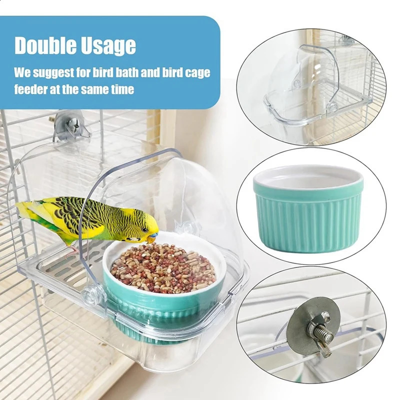 Bird cage with bird feeder no chaos pet bath 250318