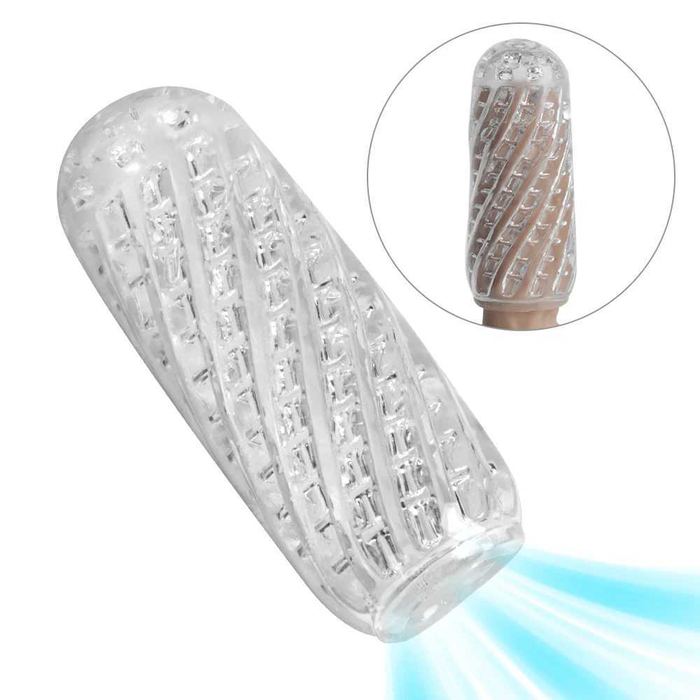 Transparent Male Masturbation Cup Pussy Vaginal for Men 18 Penis Pump Glans Sucking Delay Exercise Machine Sex ToyXJ250319