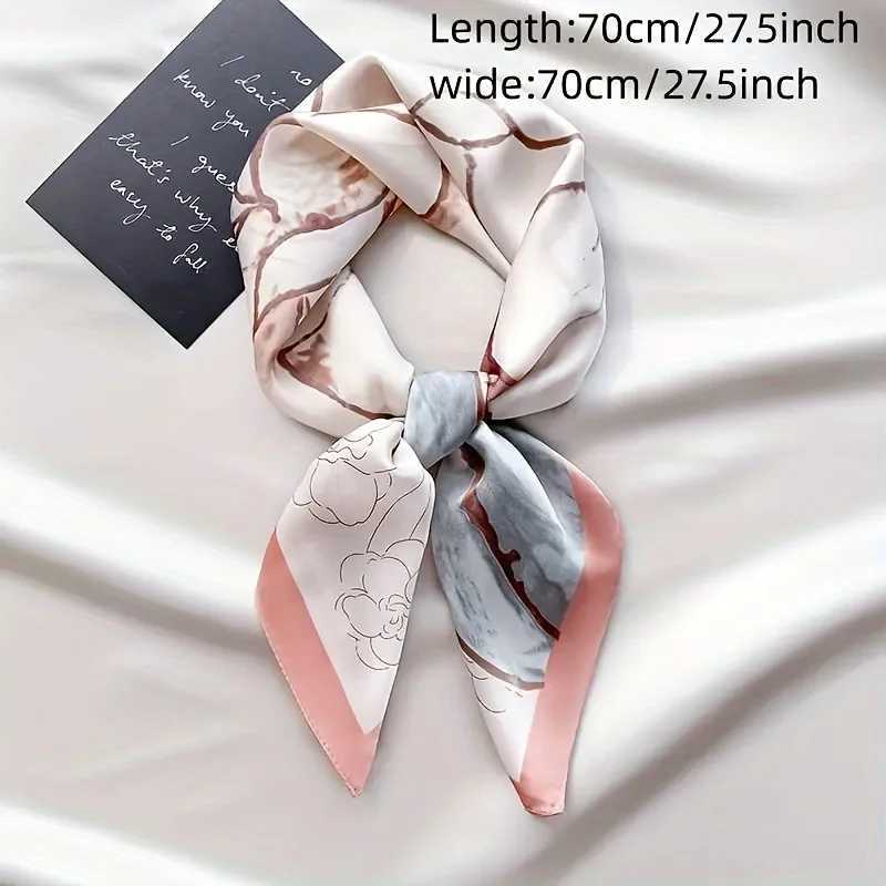 27.5-inch printed square scarf simulating silk smooth neck scarf elegant style sunscreen packaging X250319