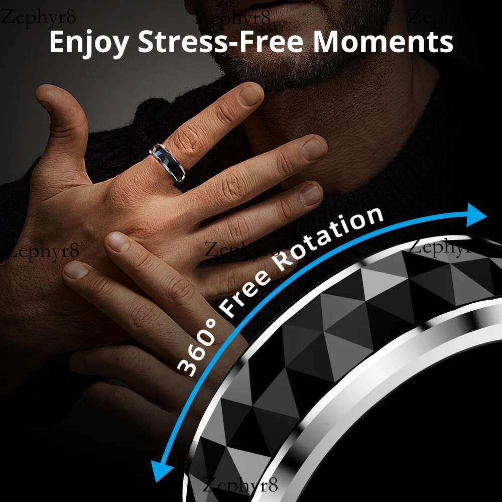 2025 New model 2024 COLMI R11 Smart Ring, Fidget Spinner Anxiety Relieve Ring with Charging Case for Men, Health Sleep Monitor, 5ATM Waterproof