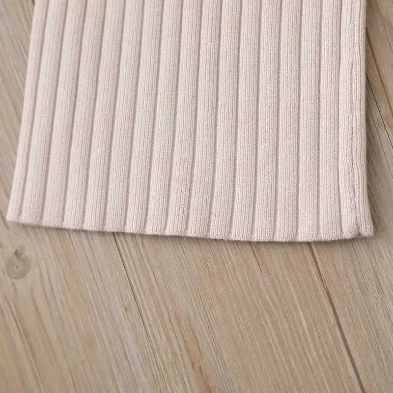 Autumn Korean style knitted wide leg pants suitable for children casual loose striped sweaters boys loose fitting pantsT250318