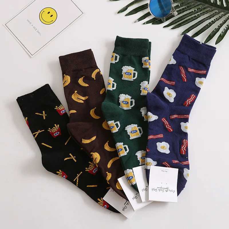 Harajuku happy socks Mens Funny Combed Cotton Dress Casual Crew Wedding Socks Colorful Novelty Skateboard Socks X2503191