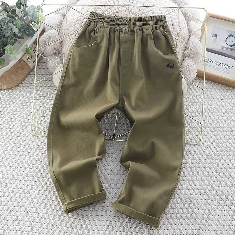 Boys Straight-Leg Pants 2024 Spring/Autumn New Kids Trousers Woven Trench Casual Pants Korean Style Mid/Large Childrens TrouserT250318