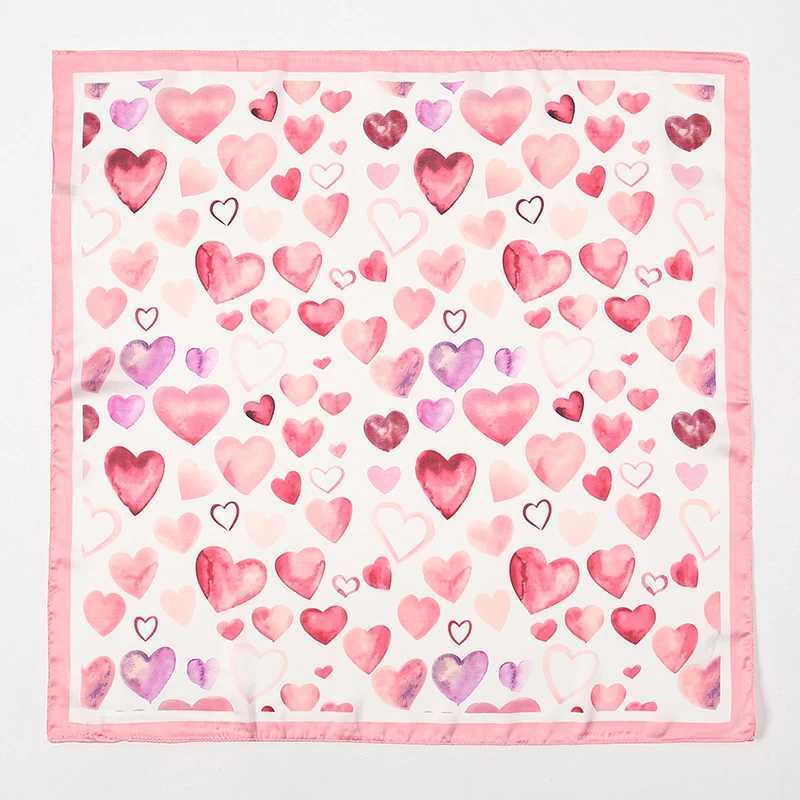 Cute style girl silk scarf luxury hair scarf square design scarf 70cm summer shawl headscarf packaging tape X250319
