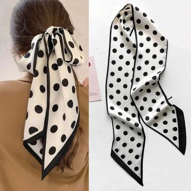 2024 Blockbuster sloping brushed style imitates ribbon printed roses European and American long ribbon neck ribbons X250319