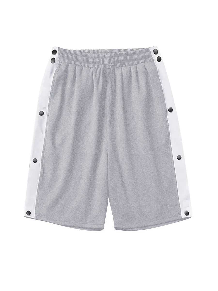 Mens casual 2023 summer shorts patch work elastic waist loose shorts side button side pocket short S-3XL W250319