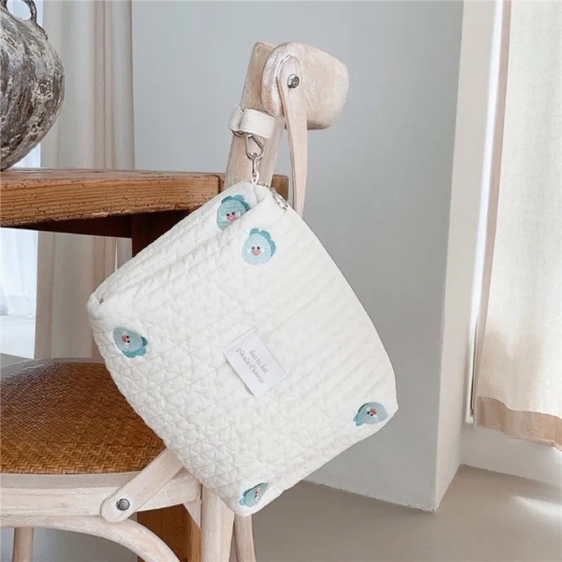 Portable Stroller Nappy Bag Quilted Baby Diaper Caddy Organizer Embroidered Mommy Bags Babies Accessories Changing Bag Storage 250319