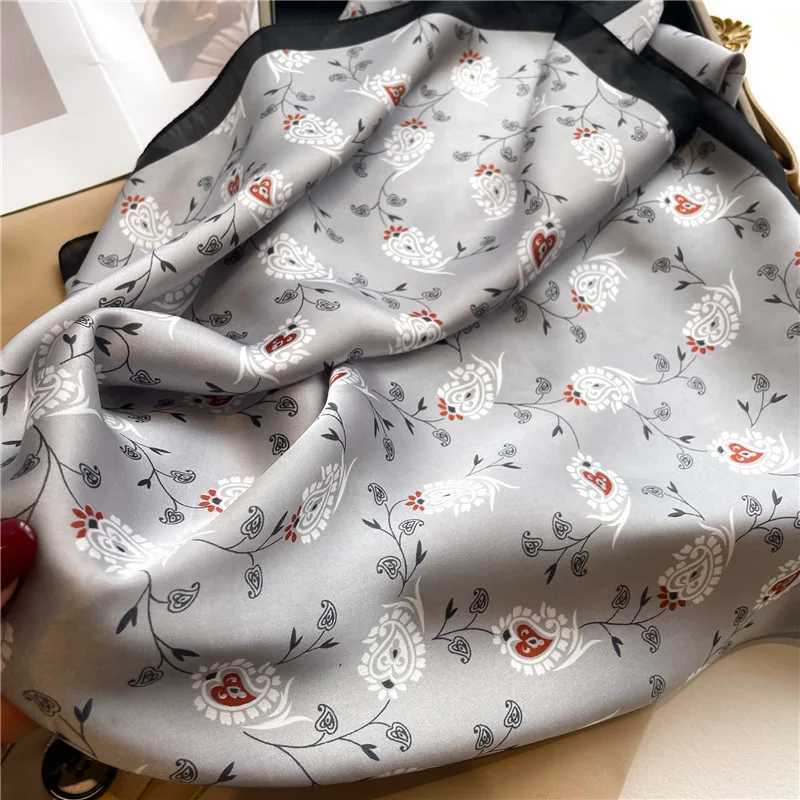 Luxury brand floral printed square scarf Wens imitation silk scarf casual edition decorative small neck scarf 70CMx70CM X250319