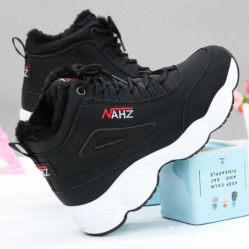 2023 Winter Women Running Shoes Ladies Non-slip Waterproof Casual Shoes Warm Plus Cotton Sneakers Fashion Thick Sole Sport Shoes Z250319