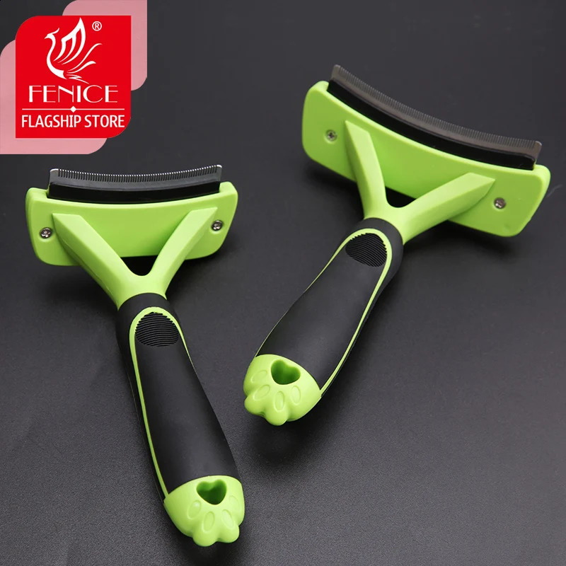 Fenice selfcleaning curved wire brush used for dogs cats hair removal massage pet comb beauty products 250318