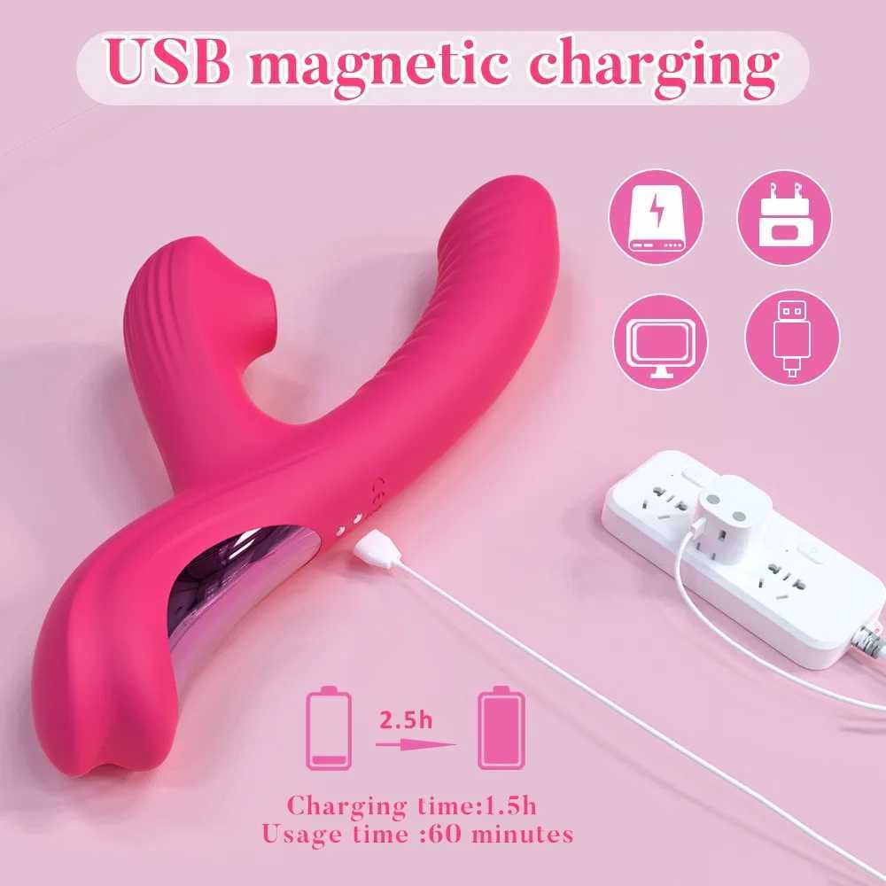Female vibrator 3-in-1 G-Spot clitoral suction stimulation vaginal massager female silicone dildo adult W250319