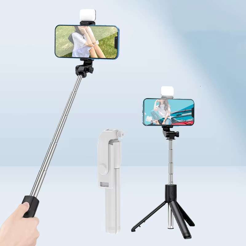 R1S Extendable LED Holder Stand Stick Remote Foldable Metal Tripod for Phone Camera Product Category Selfie Sticks
