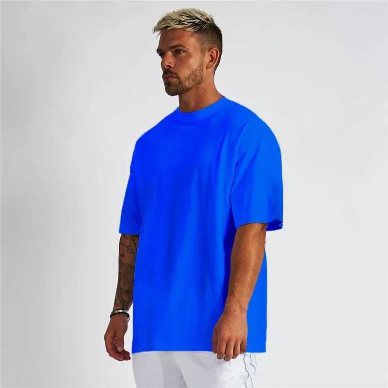 Solid color gym running sportswear fitness ultra-fine cotton shirt mens hip-hop short sleeved fitness muscle T-shirtT250318