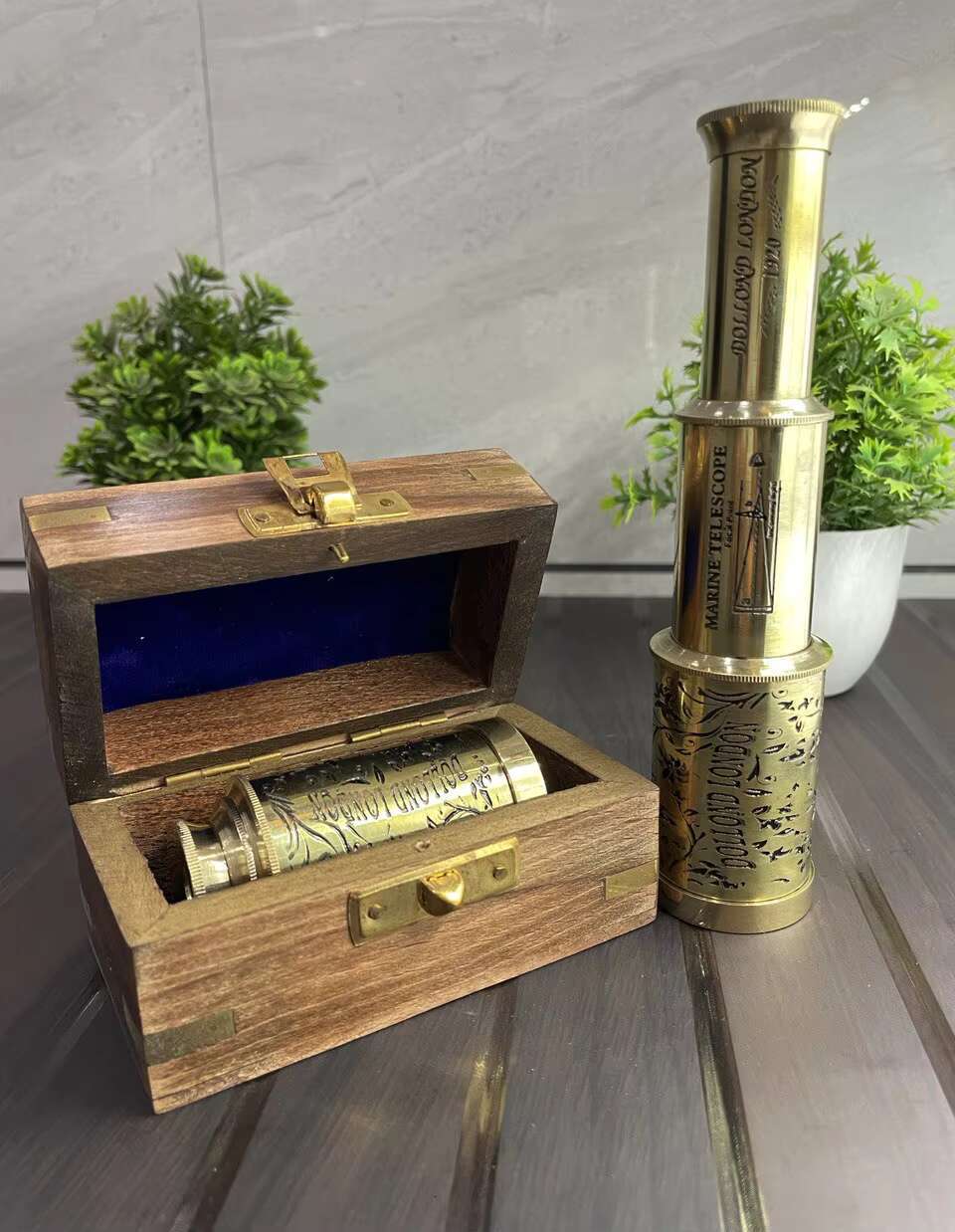 New maritime Telescope SpyGlass In Wooden box Handmade pointing promotion gift corporate Personalized