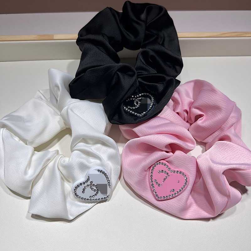 Hair Rubber Bands Girls Temperament Large Intestine Hair Ring Love Rhinestone Fragrant Wind Headband Accessories H250318
