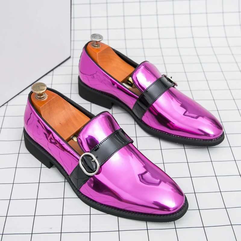 Womens Purple Mens Formal Shoes Plus Size 48 Designer Bright Patent Leather Shoes for Men Party Dress Wedding Shoes Man OxfordXJ250319
