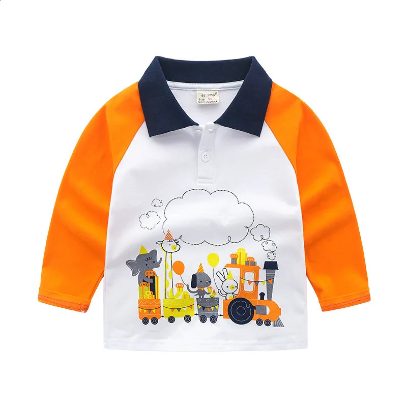 HoneyCherry Long-sleeved Polo Shirt for Children Lovely Stylish and Cartoon-themed Polo Shirt 250319