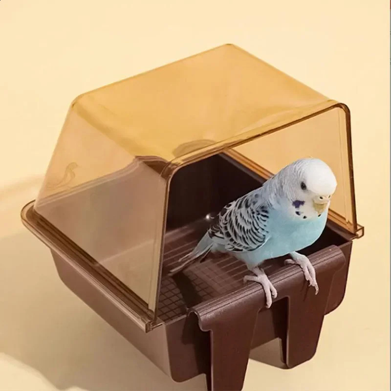 Big pet bird bathtub shower box easy to install water bowl cage parrot suitable for small birds Budgerigar Lovebirds Canary 250318