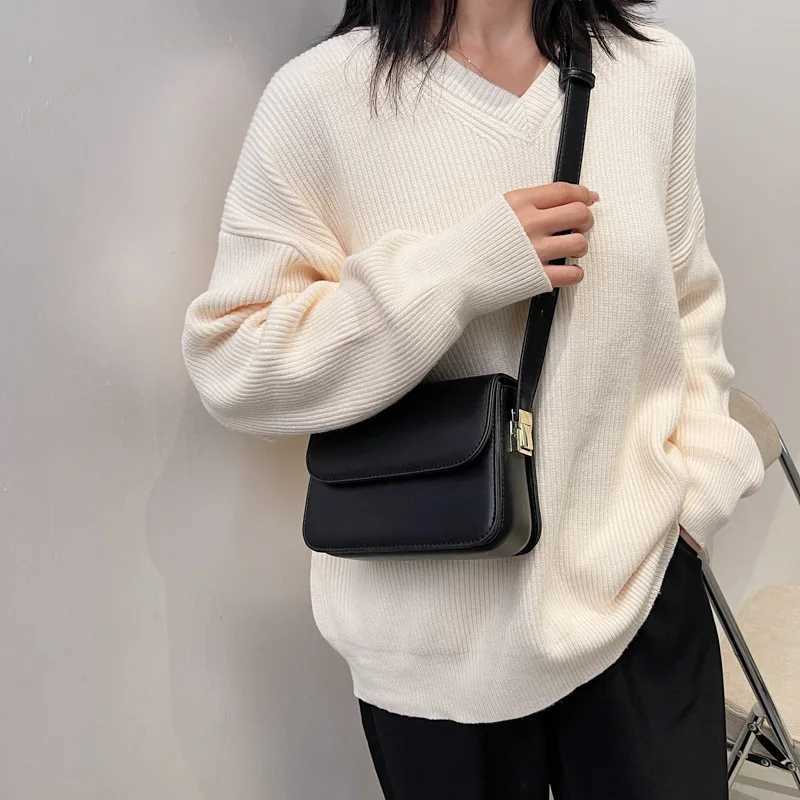 New Arrival Vintage Pu Leather Womens Bag Solid Color Simple Fashion Female Shoulder Crossbody Bags Luxury Design Bag T250318
