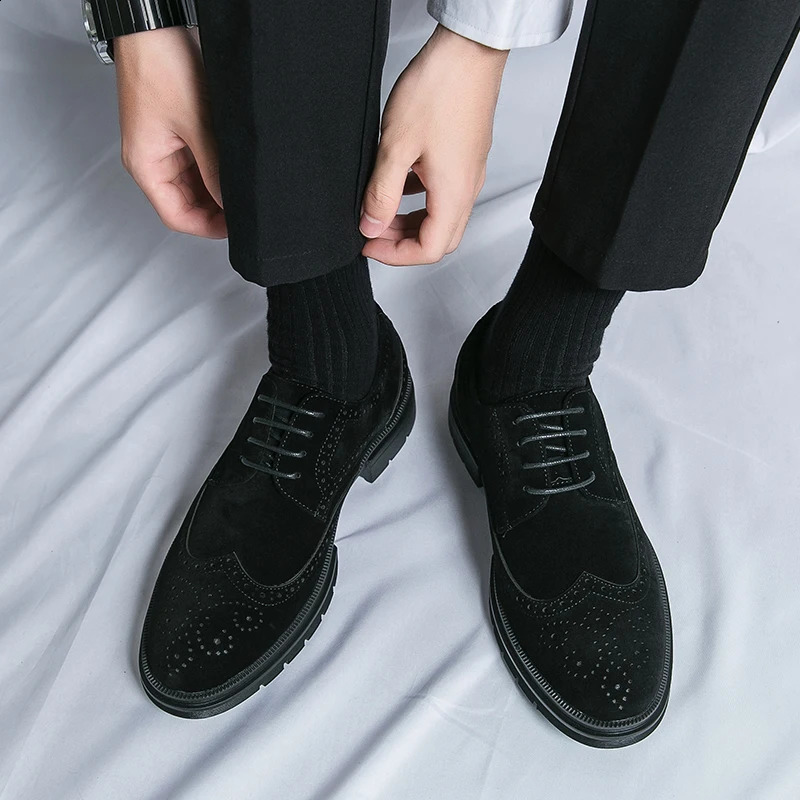 Men Oxford Shoes Comfort Suede Leather Shoes Vintage Slip-on Classic Casual Men Solid Color Shoes Wedding Male Lightweight Shoes 250314
