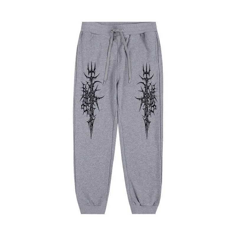 Mens printed waist sports pants street casual pants sports pants suitable outdoor sports and leisure pure jogging pants X250319