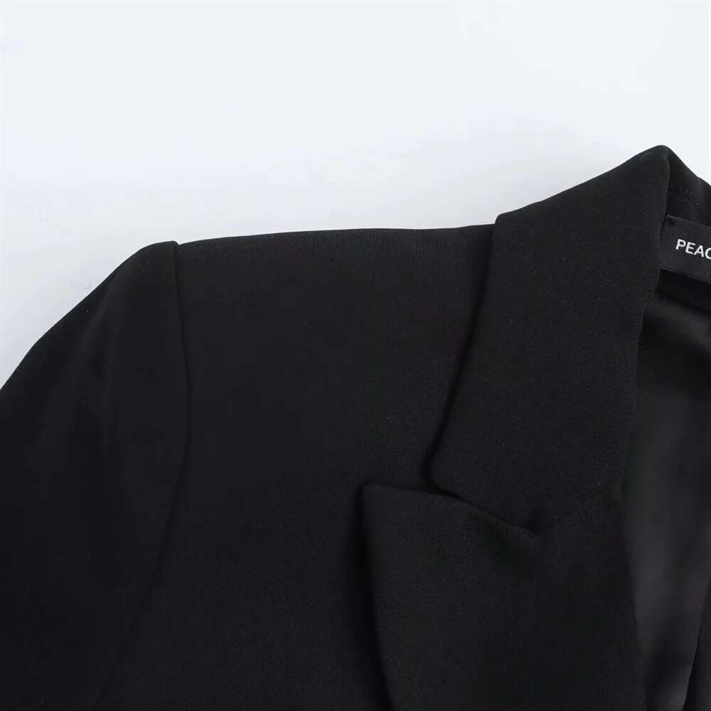 2025 RZRA Spring New Women's Fashion Casual Loose Belt Decoration Short Suit Collar Long Sleeve Dress