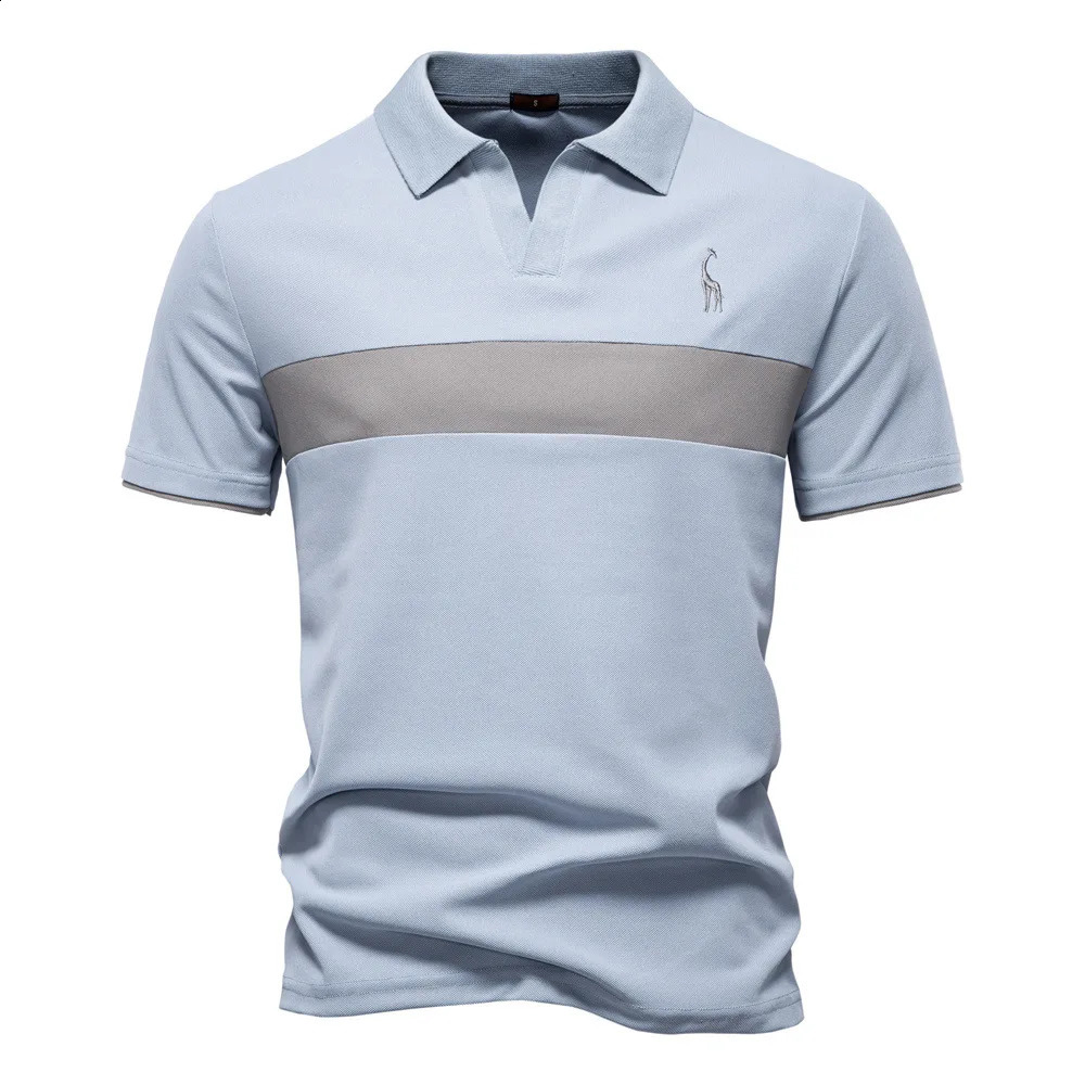 Summer Crossborder Explosive Deer y POLO Men Lapel Short Sleeve Tshirt Stitching Vneck Polo 250317