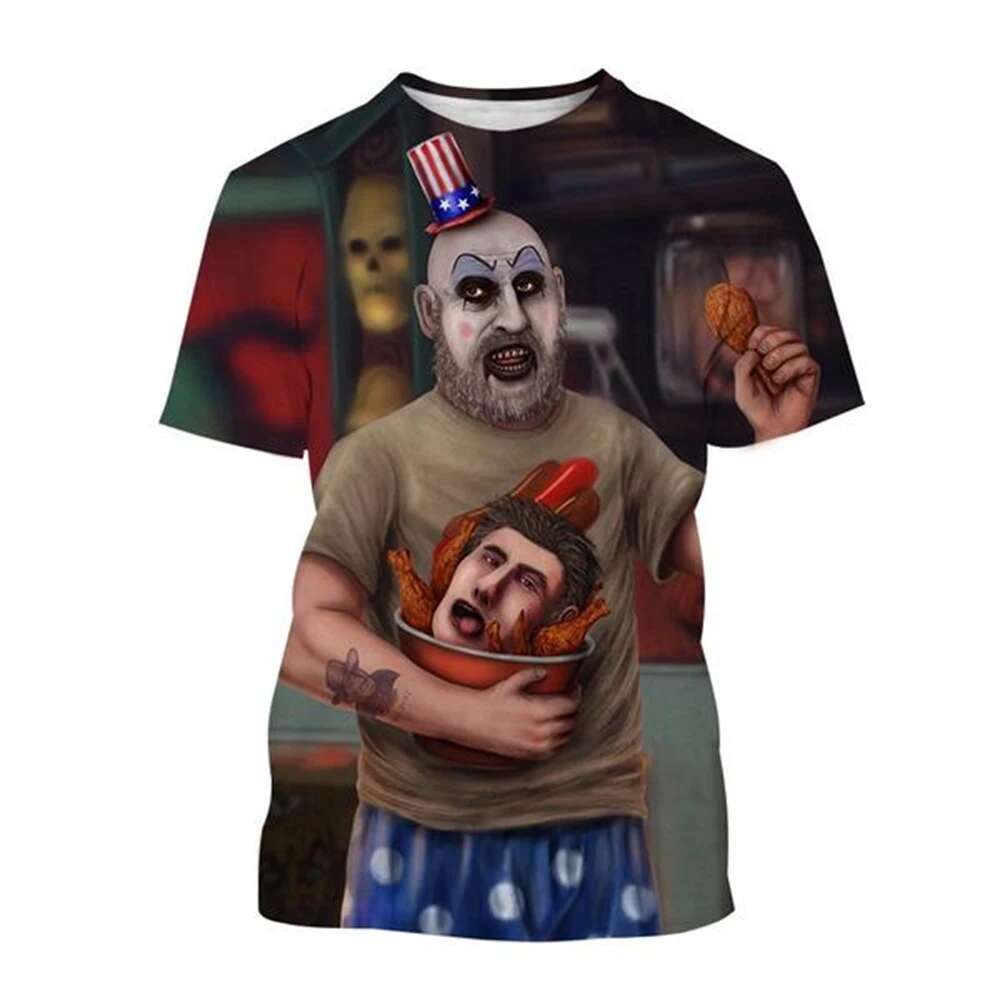 2024 Special Offer Captain Spaulding Funny 3D Printed T-shirt 1000 Corpse Home Fashion Men's Hip Hop Harajuku T-shirt Street Clothing