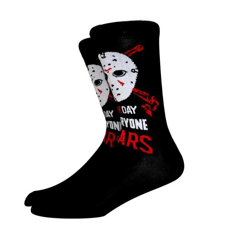 4 pairs of horror movies mens socks anime tube socks couples Halloween role-playing socks novels happy and interesting socks casual womens socks X2503