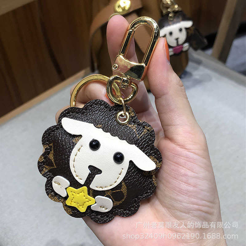 Keychains Lanyards Old Flower Corgi Dog Key Chain Ring Love Star Sheep Pendant Bag with Jewelry Girl H250318