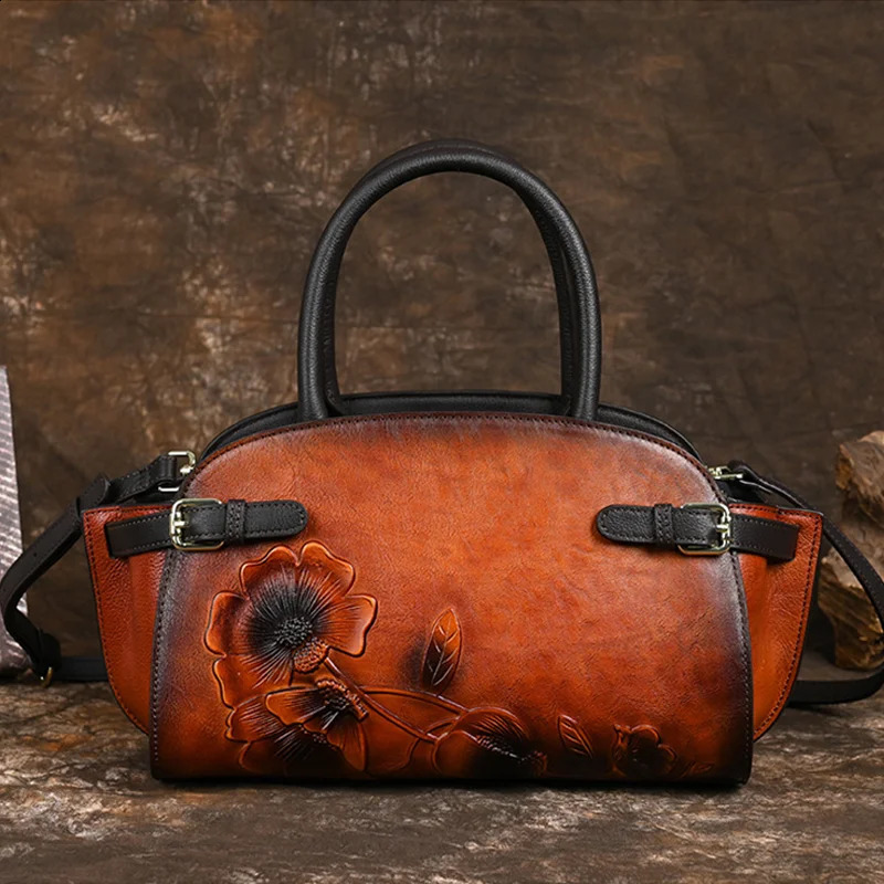 selling retro genuine leather womens bag handbag large capacity 250317