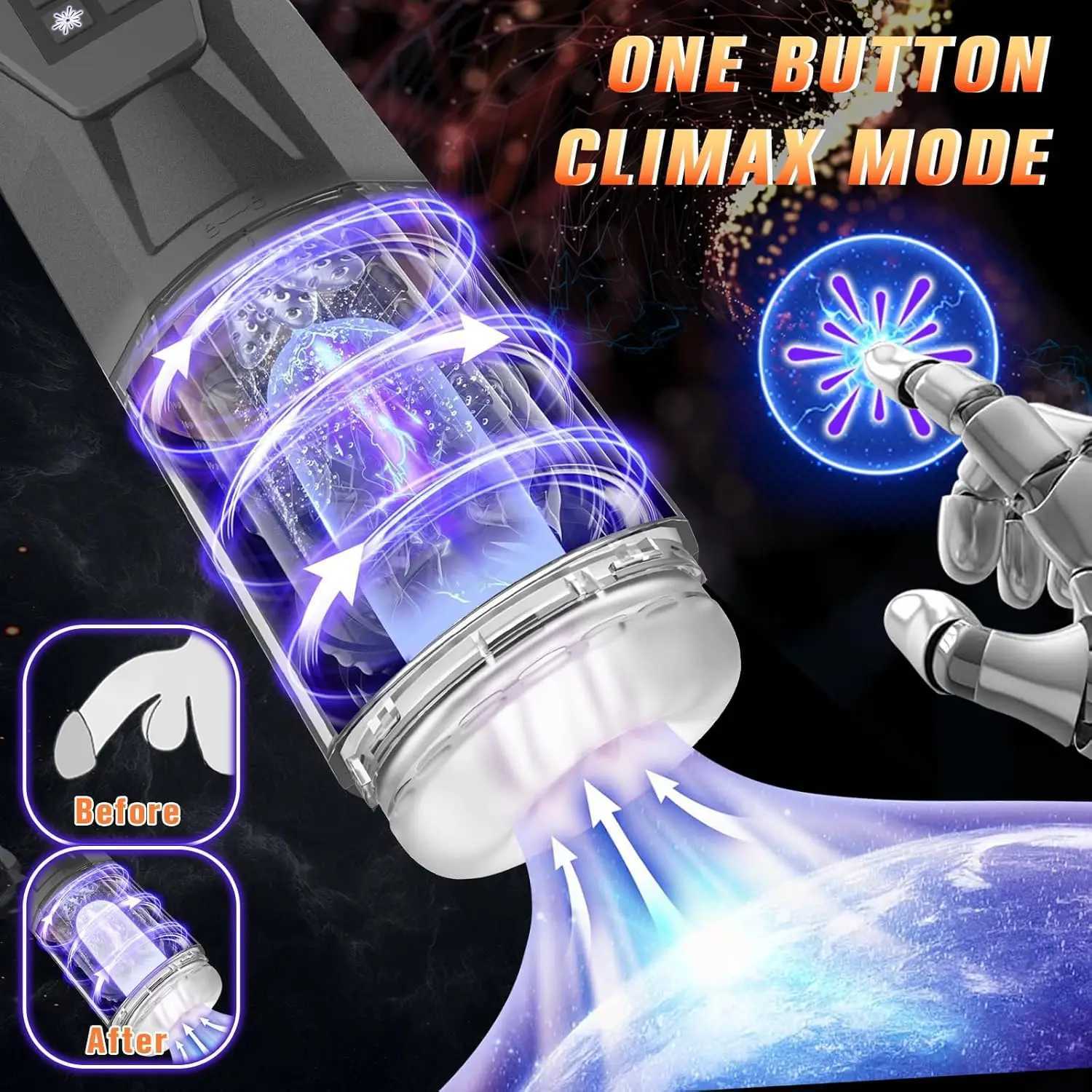 3-in-1 automatic male masturbator with vibrator and rotating stimulation licking male penis coach adult sex toy 3D textureXJ250319