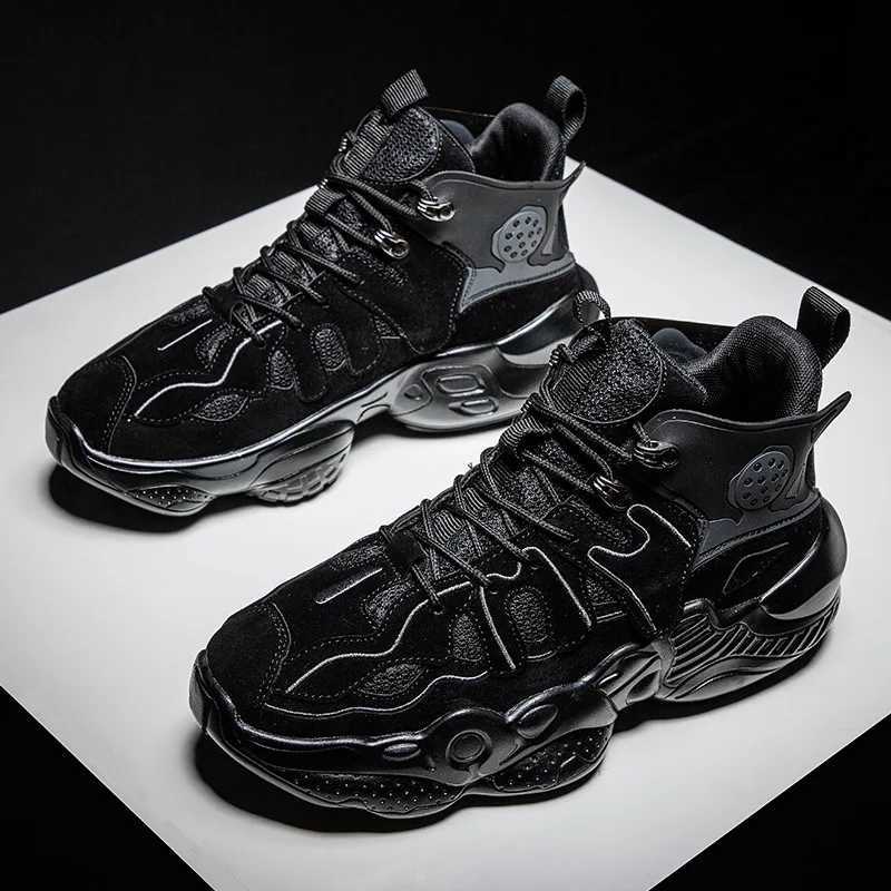 Mens New Spring and Autumn Sports Shoes Korean Edition Versatile Fashion Mens Casual Shoes High Top Running Shoes Z250319