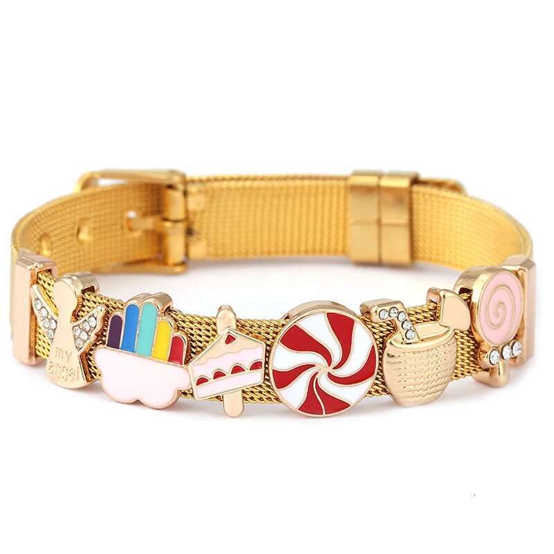 10mm Crystal Sweet Styles Beads Charm Bracelets DIY Mesh Keeper Bracelets Pulseras Mujer For Women Men Best Fashion Jewelry Gift