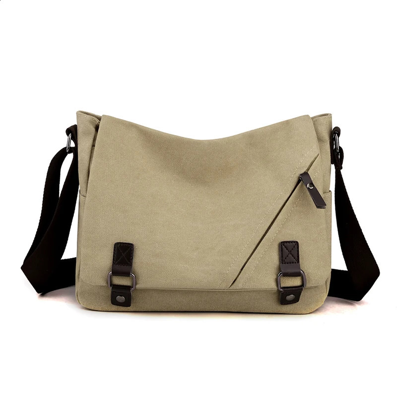 Mens Bolsa storage bag zipper travel casual briefcase cotton canvas handbag holder mens travel shoulder messenger bag 250318