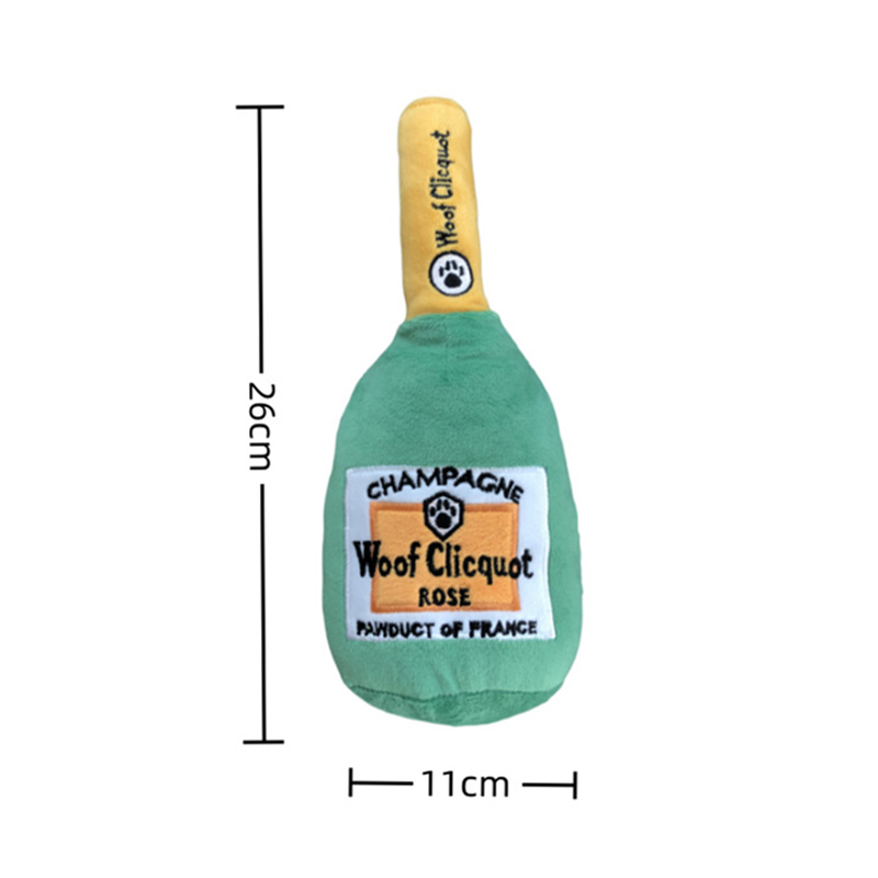 Funny Plush Dog Toys Beer Bottle Shaped Small Large Dogs Squeak Sound Clean Teeth Chew Toy Pets Interactive Playing Supplies