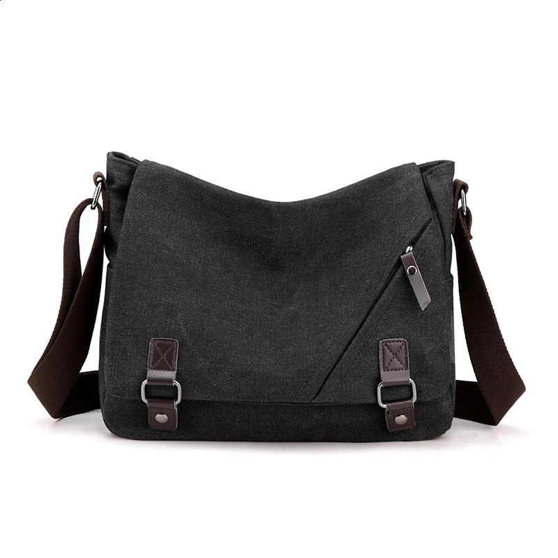 Mens Bolsa storage bag zipper travel casual briefcase cotton canvas handbag holder mens travel shoulder messenger bag 250318