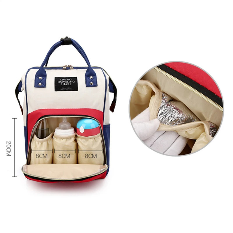 Large Capacity Canvas Mummy Bag Multifunctional Baby Bottle Thermal Insulation Travel Storage Bag Fashion Mummy Bag Hanging Bag 250319