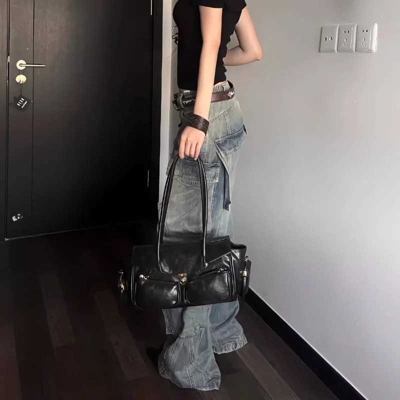 I Luxury Designer Wens Shoe Bag Brown Fi Pu Leather Handbag Cool Advanced Locotic Ahetic Fem Armpit Bag Y250318