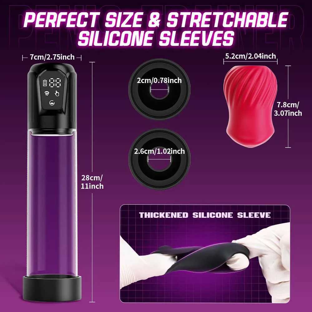 Automatic suction penis pump male masturbation electric oral sex penis extender with rose pocket cat adult sex toyXJ250319