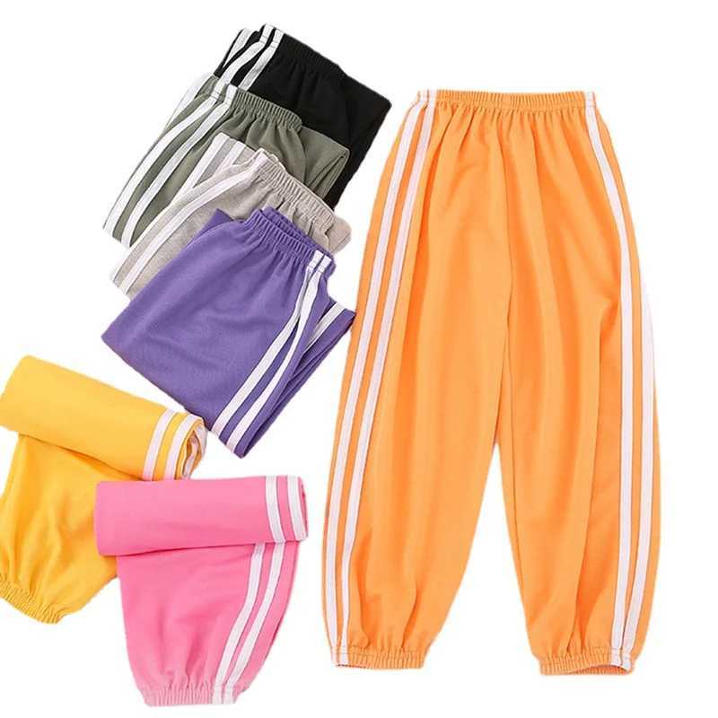 Childrens pants summer thin clothes boys and girls casual mosquito proof pants childrens candy colored casual clothesT250318