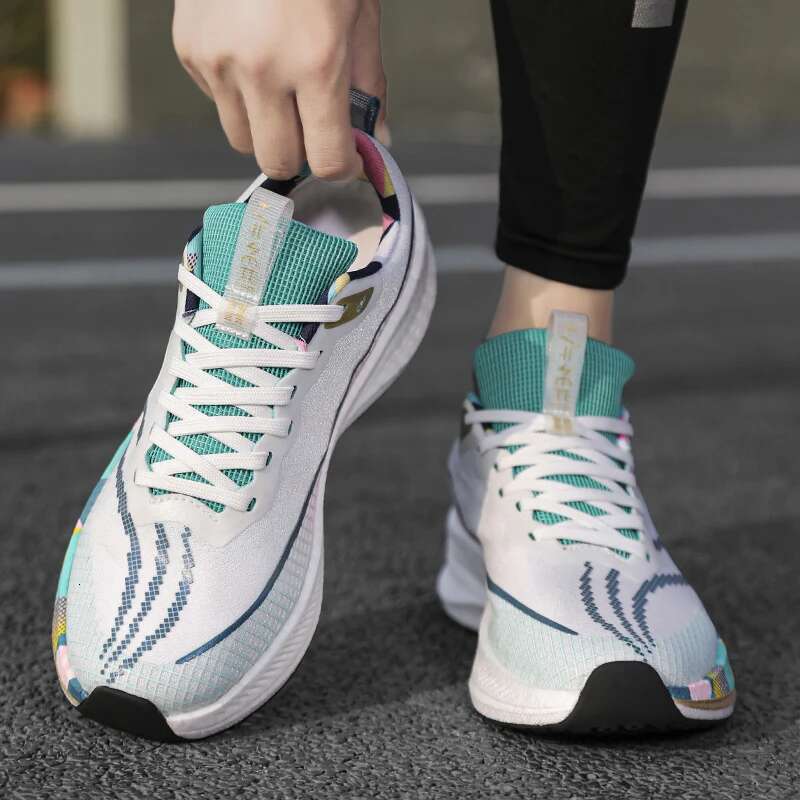 New Air Cushioning Running For Men White Marathon Outdoor Sports Shoes Women Non-slip Athletic Male Sneakers
