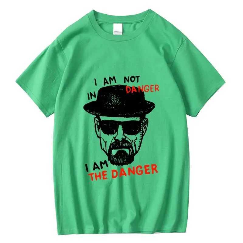 Mens T-shirt 100% pure cotton short sleeved distressed mens T-shirt casual Heisenberg print summer cool T-shirt mens topT250318